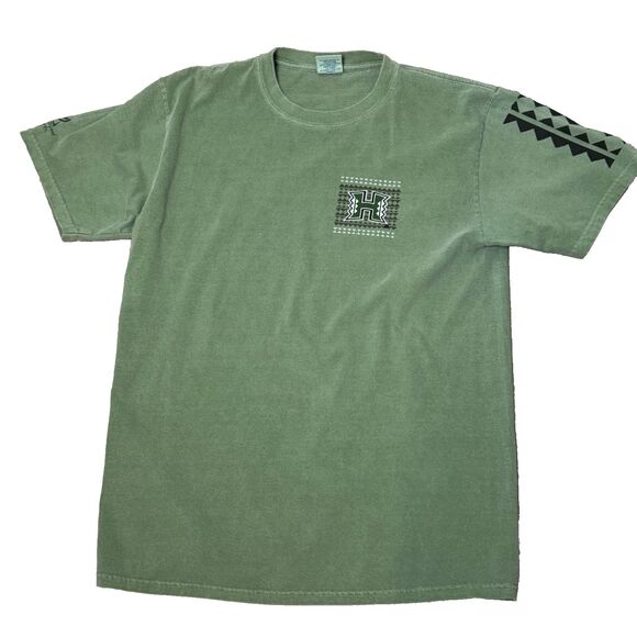 Y2K Vintage Crazy Shirts Hawaii UH Football Medium Graphic T-Shirt Ti Leaf Dye - Picture 2 of 7